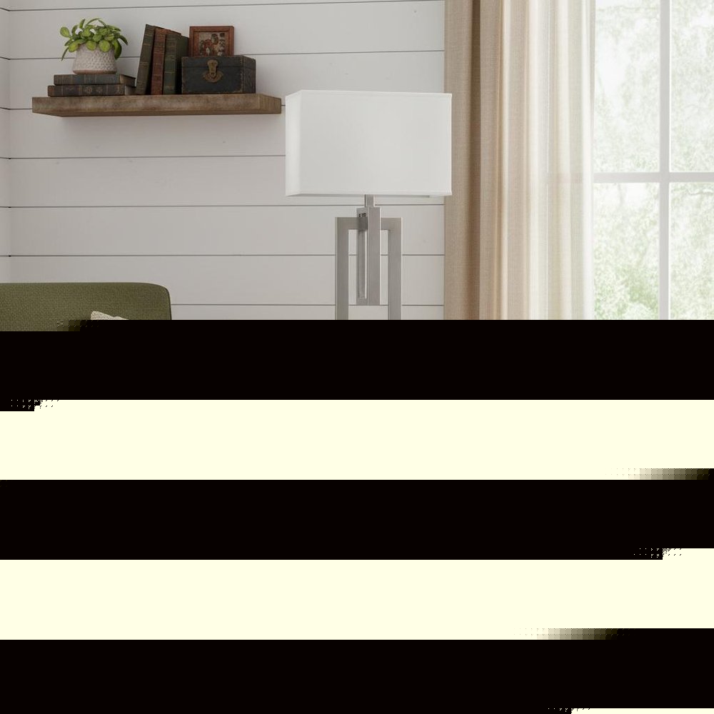 64" Nickel Traditional Shaped Floor Lamp With White Rectangular Shade
