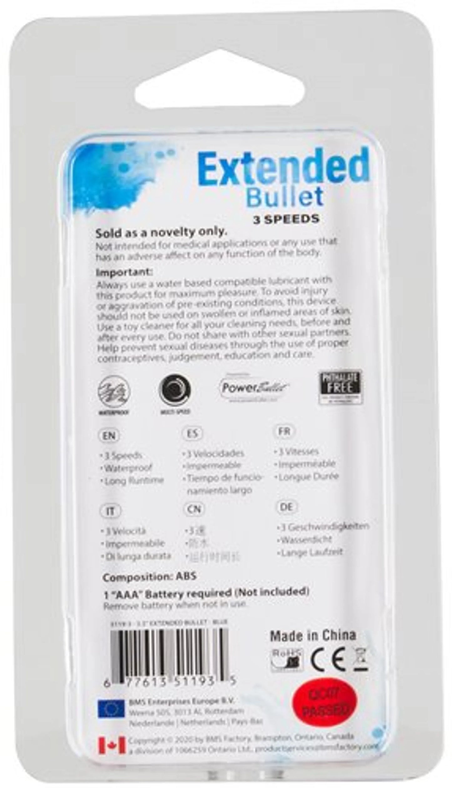 POWER BULLET 3.5 EXTENDED BREEZE 3 SPEED BULLET TEAL "