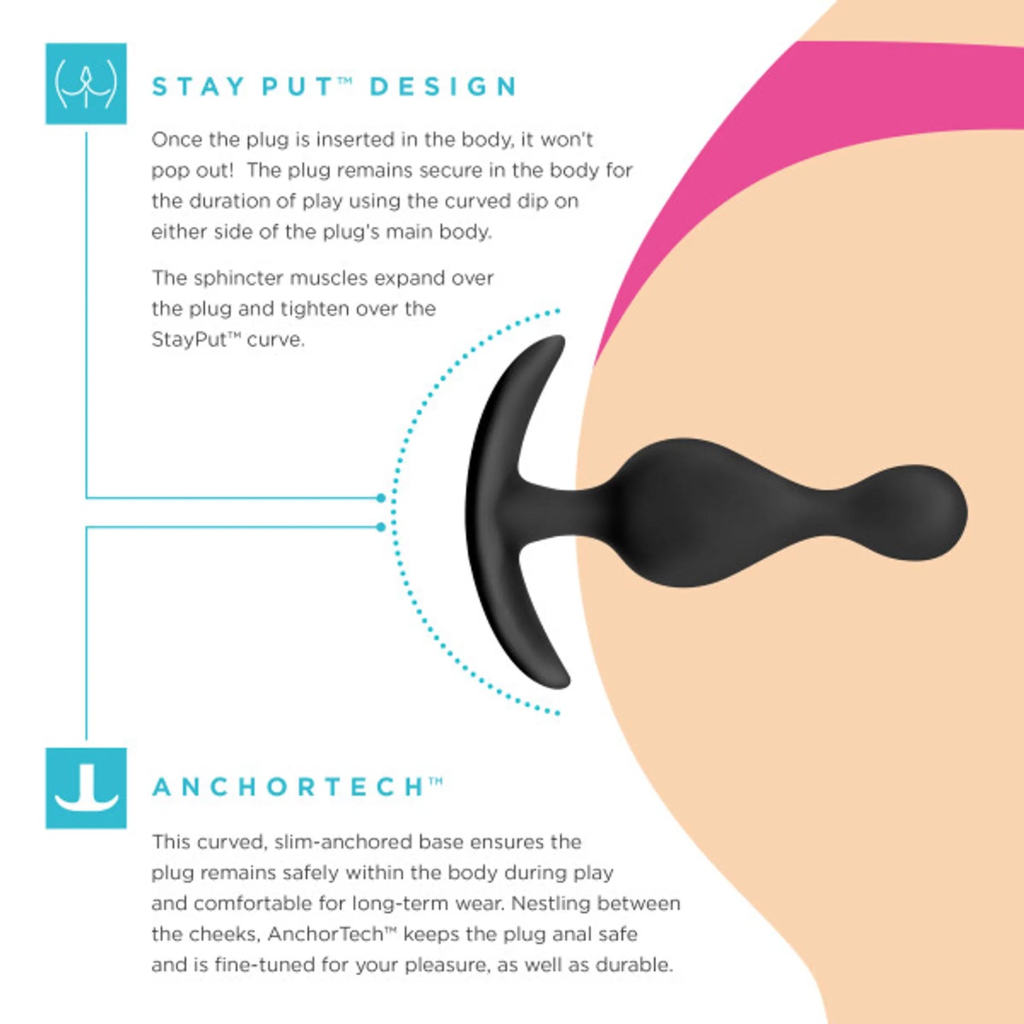 ANAL ADVENTURES PLATINUM WAVE PLUG BLACK