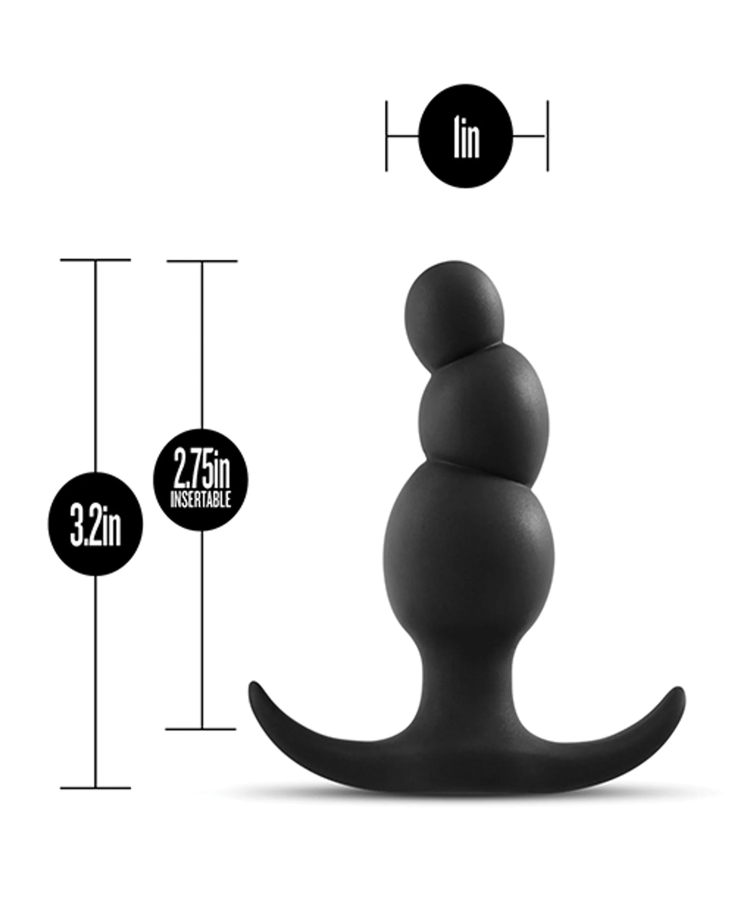 ANAL ADVENTURES PLATINUM STACKED PLUG BLACK