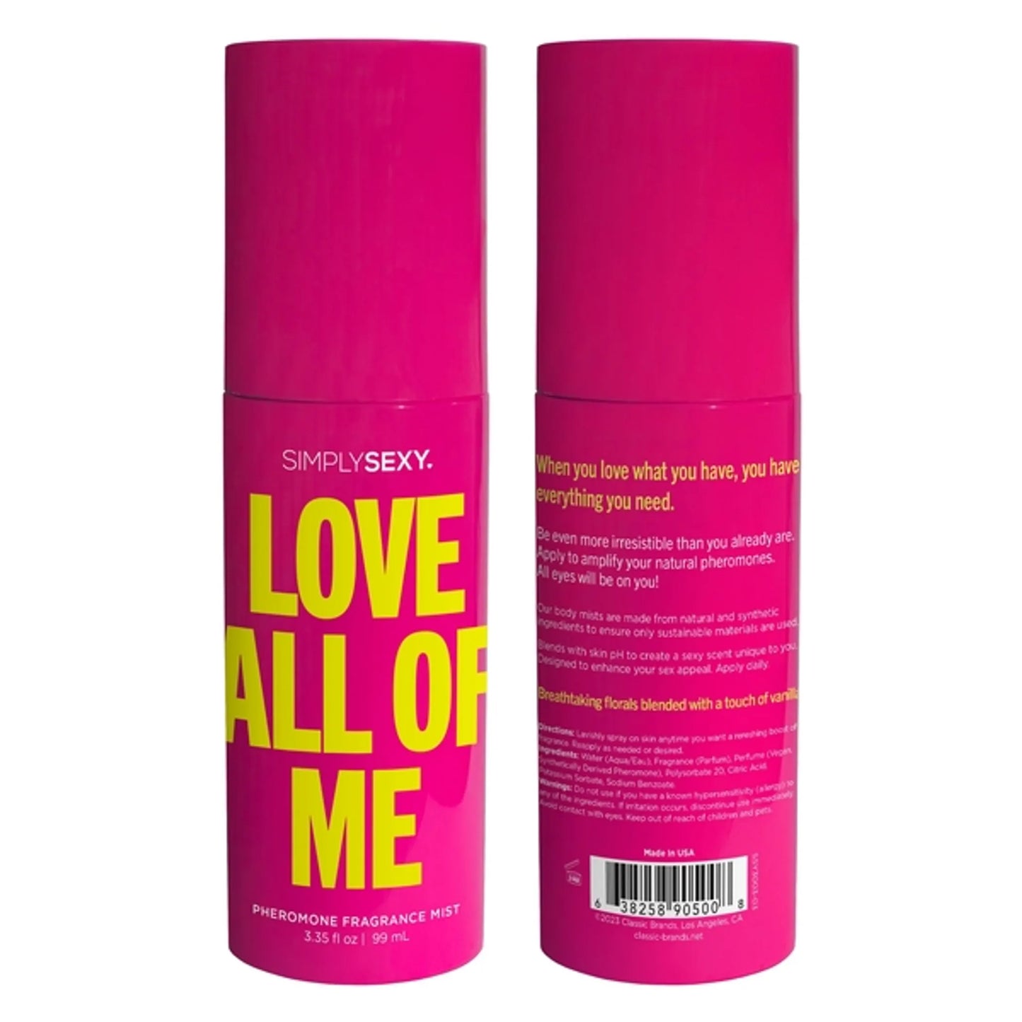 SIMPLY SEXY PHEROMONE BODY MIST LOVE ALL OF ME 3.35 FL OZ