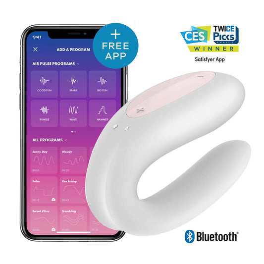 SATISFYER DOUBLE JOY WHITE W/ APP (NET)