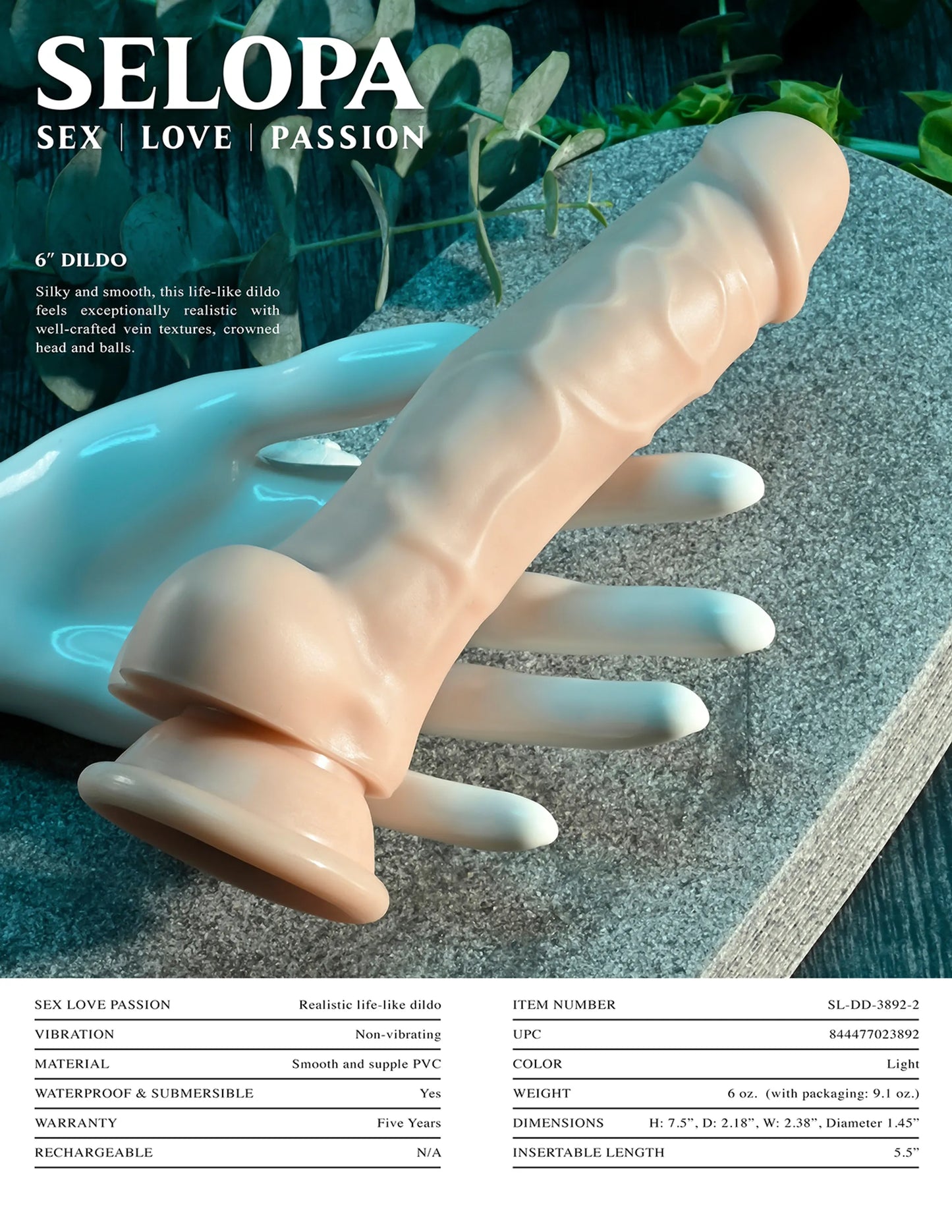 SELOPA 6 IN DILDO LIGHT