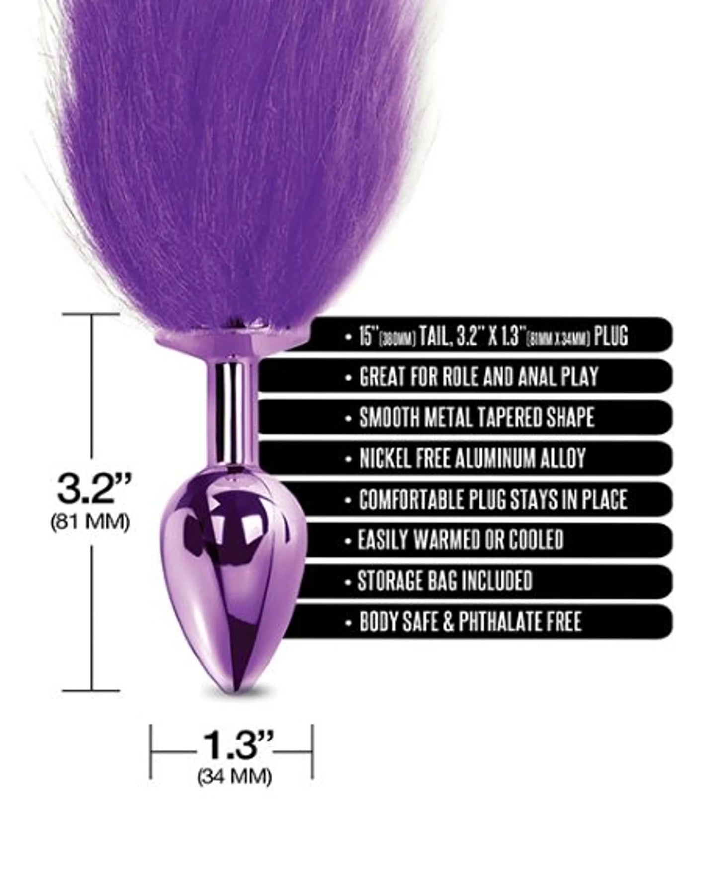 NIXIE METAL PLUG W/ OMBRE TAIL MEDIUM PURPLE METALLIC