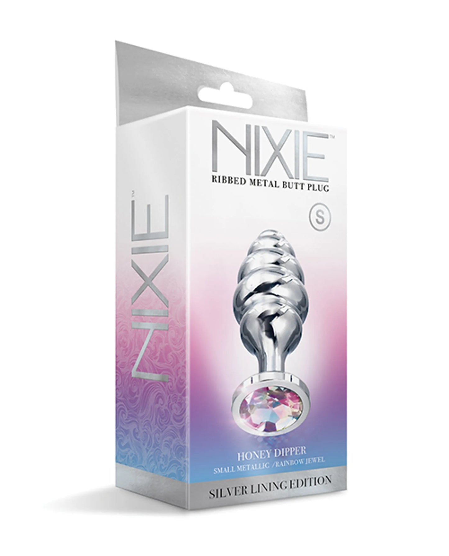 NIXIE HONEY DIPPER SMALL RIBBED STAINLESS STEEL PLUG