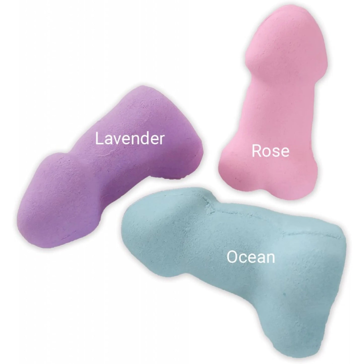PECKER BATH BOMB 3PK SCENTED LAVENDER ROSE & OCEAN