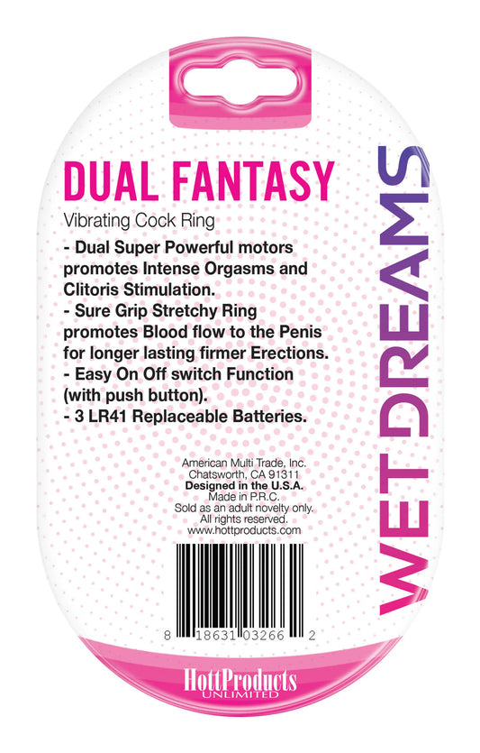 WET DREAMS DUAL FANTASY DUAL COCK RING W/ DUAL MOTORS