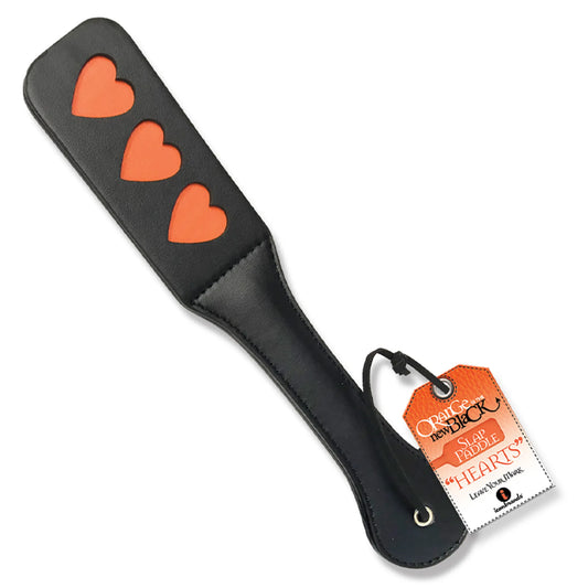 THE 9'S ORANGE IS THE NEW BLACK SLAP PADDLE HEARTS