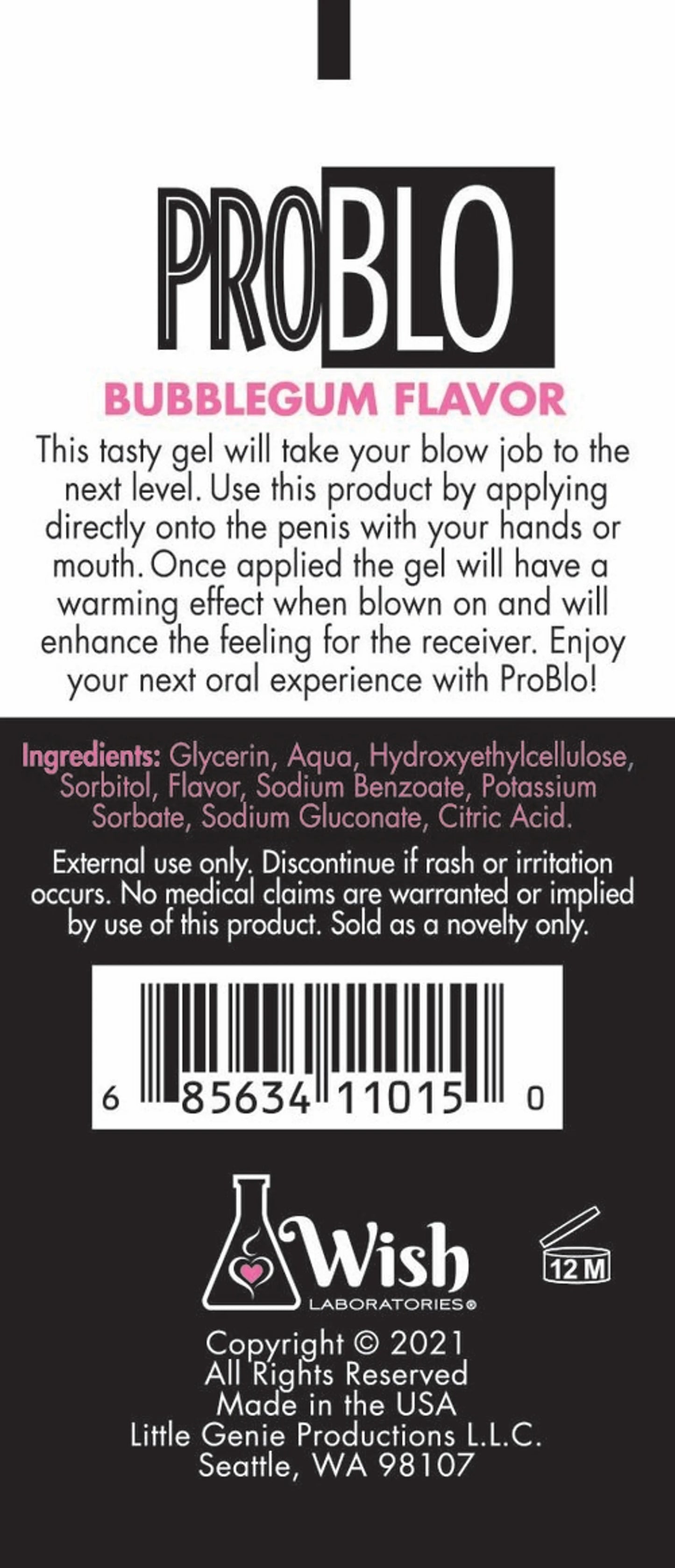 PROBLO ORAL PLEASURE GEL BUBBLEGUM 1.5 OZ