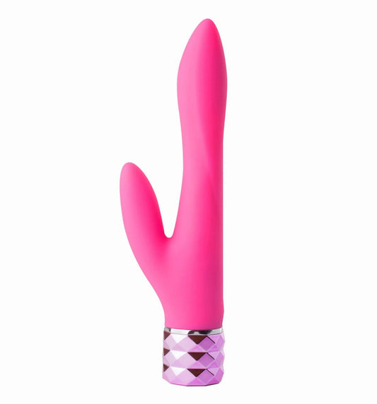 VICTORIA RECHARGEABLE SILICONE DUAL VIBE NEON PINK