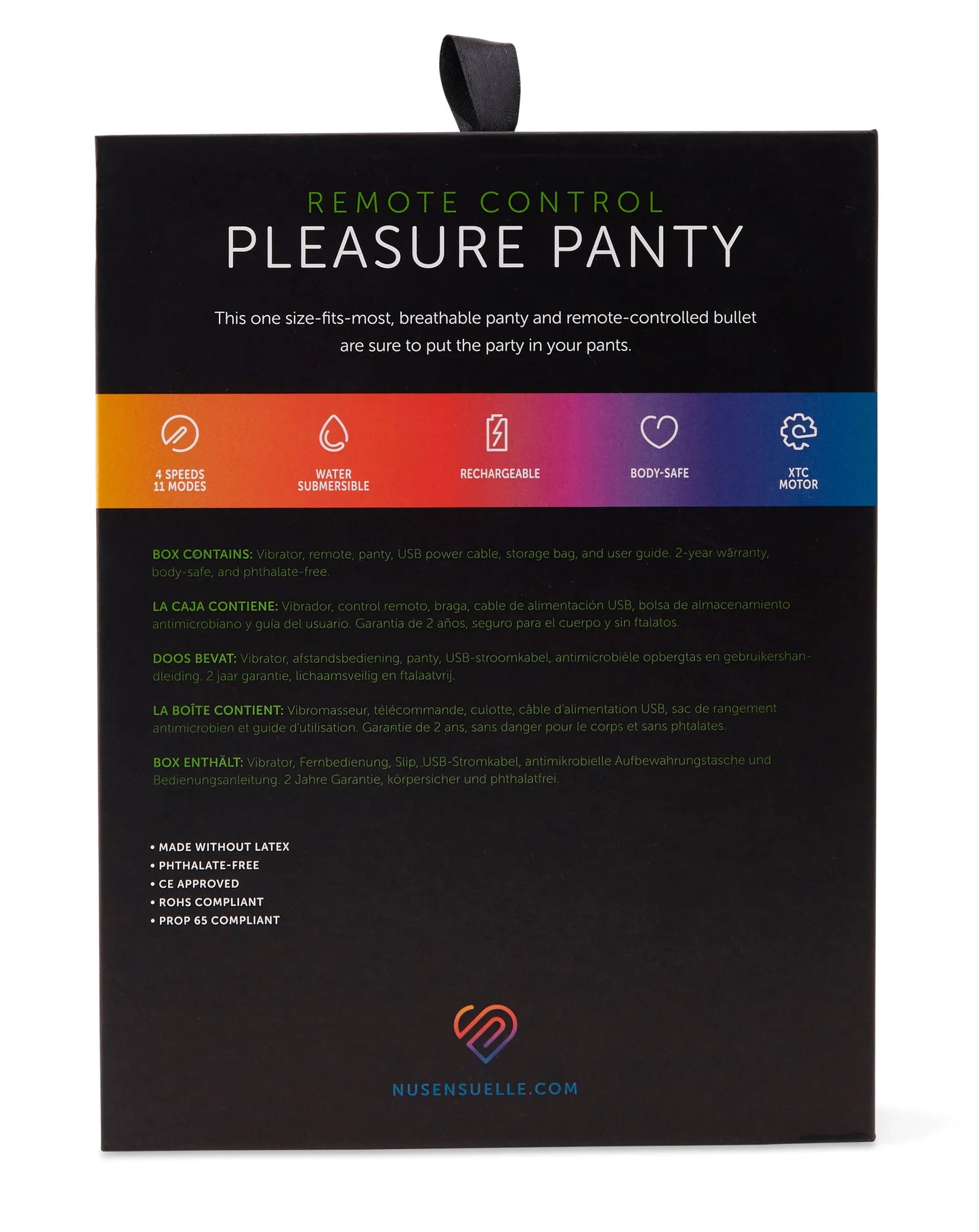 SENSUELLE PLEASURE PANTY BLACK REMOTE CONTROL