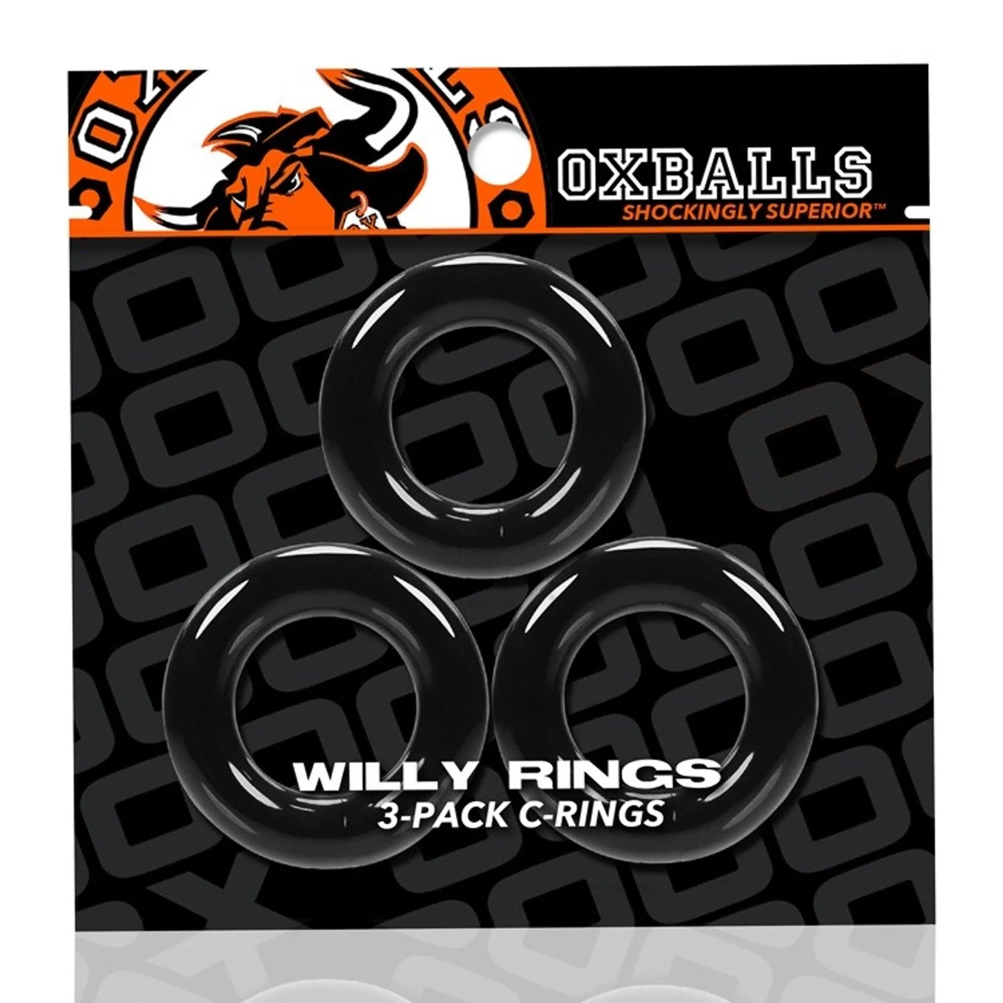 WILLY RINGS 3 PK COCKRINGS BLACK