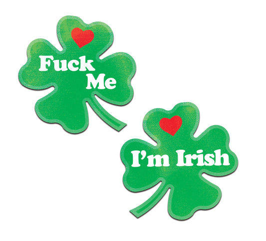 PASTEASE CLOVER 'FUCK ME IM IRISH' NIPPLE PASTIES