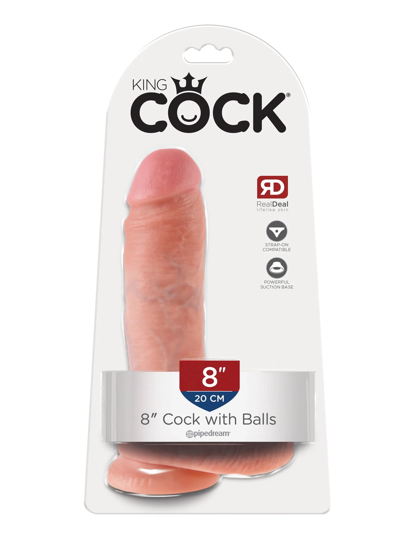 KING COCK 8 IN COCK W/BALLS FLESH