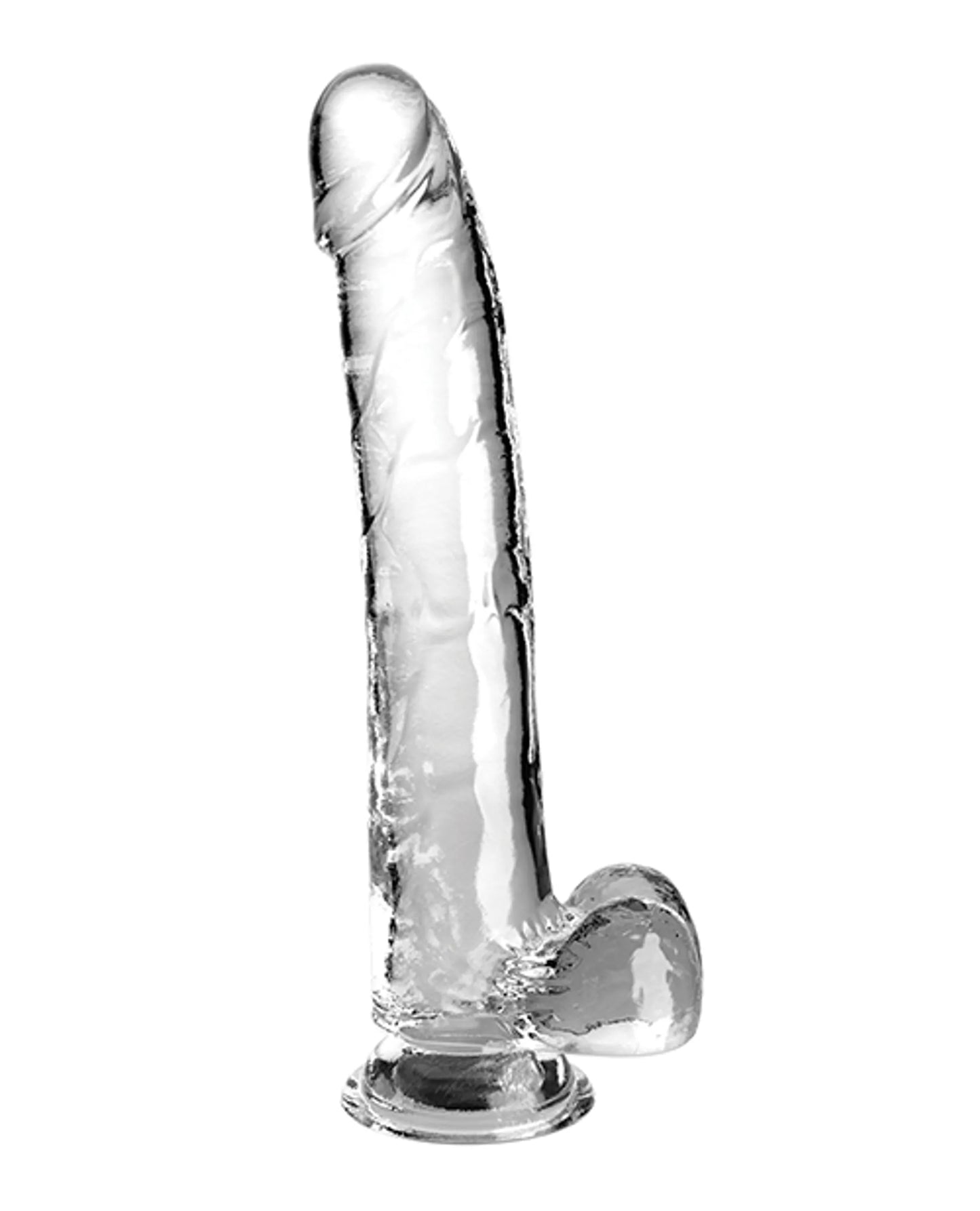 KING COCK CLEAR 11IN W/ BALLS