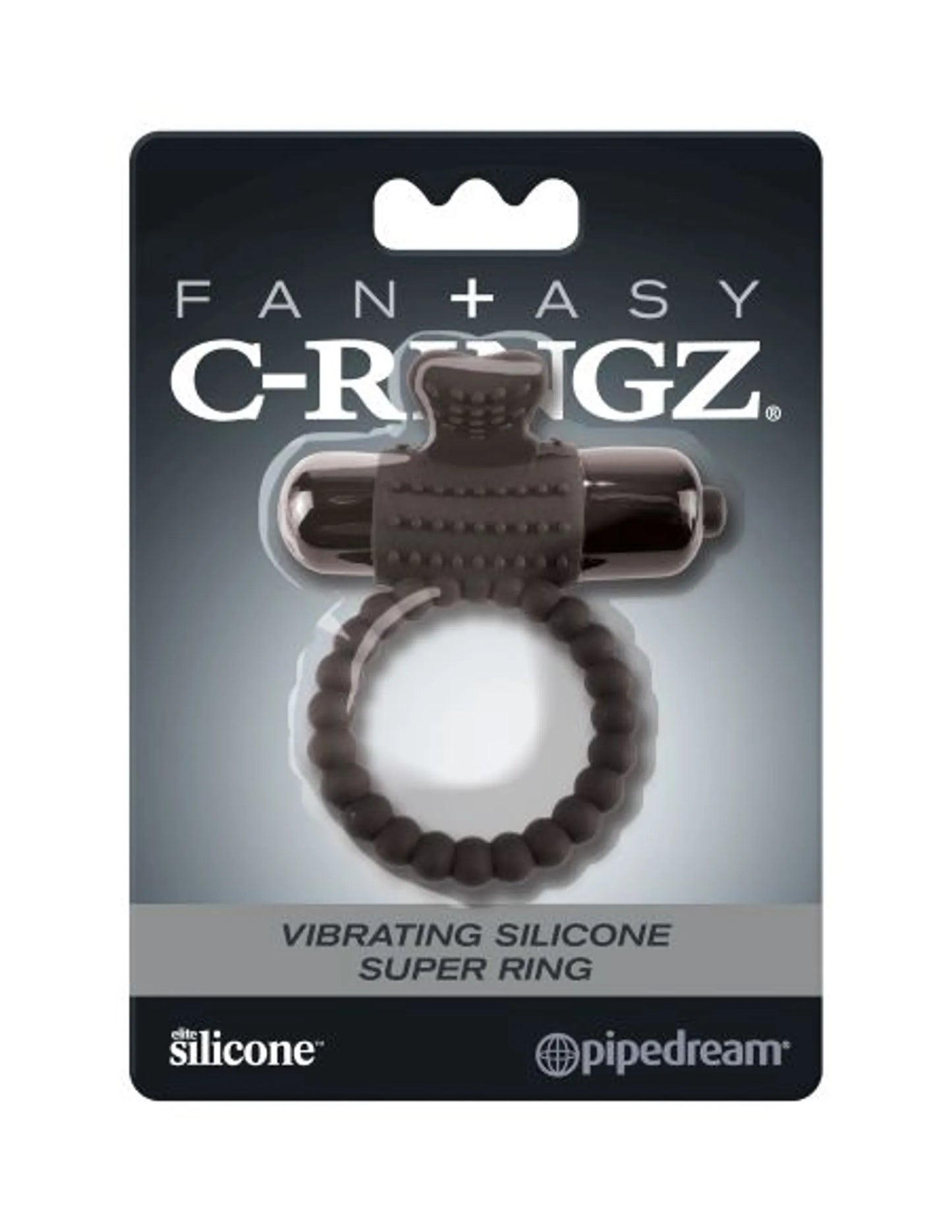FANTASY C RINGZ VIBRATING SILICONE SUPER RING BLACK
