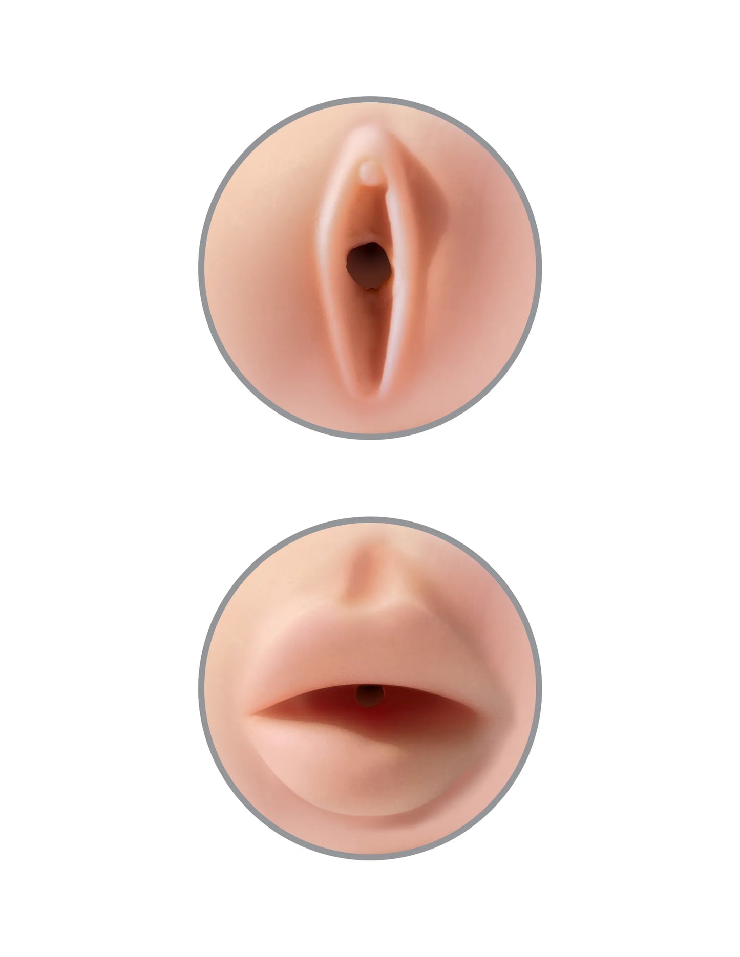 PDX EXTREME TIGHT GRIP PXSSY& MOUTH MASTURBATOR WHITE/ LIGHT