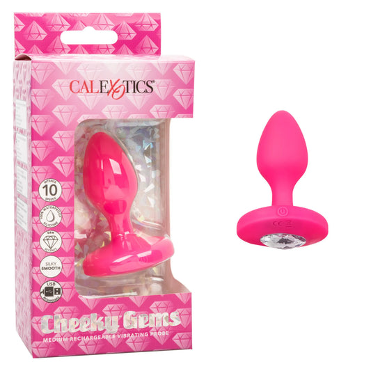 CHEEKY GEMS VIBRATING PROBE MEDIUM PINK