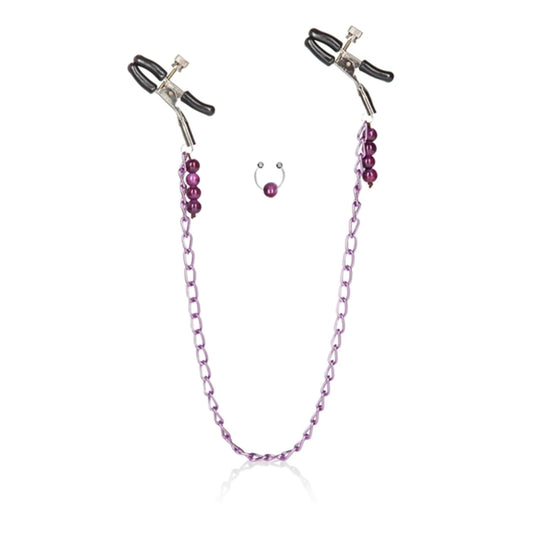 NIPPLE PLAY CLAMPS PURPLE CHAIN