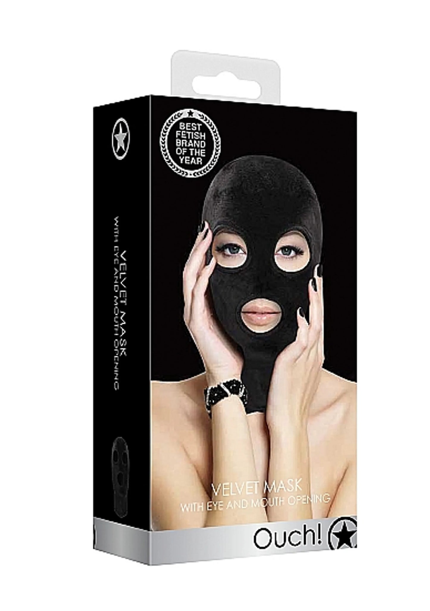 VELVET & VELCRO MASK W/ MOUTH & EYE OPENING BLACK
