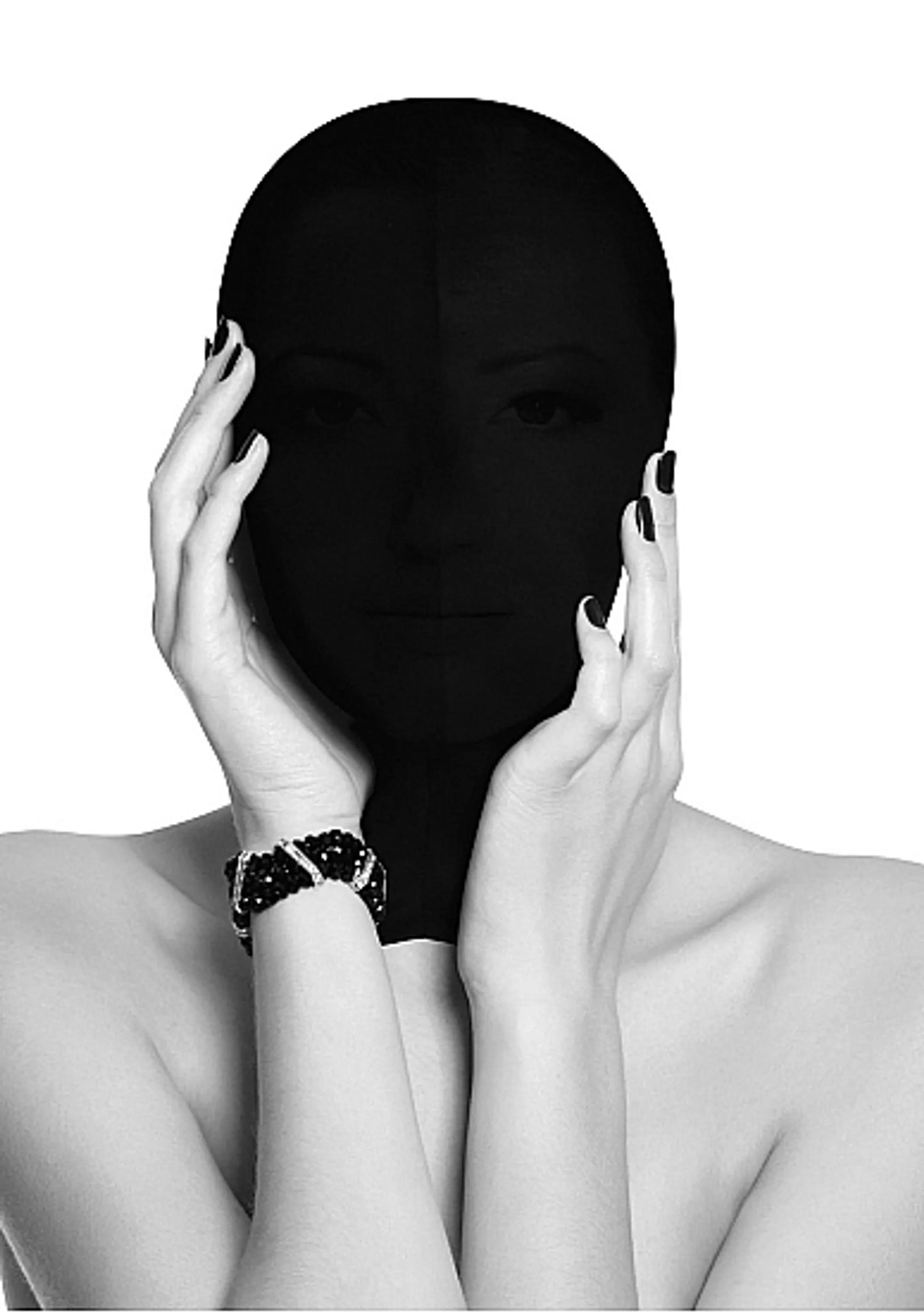 B&W SUBJUGATION MASK ALLOWS JUST A HINT OF LIGHT
