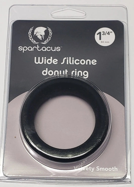 WIDE SILICONE DONUT RING BLACK 1.75 "