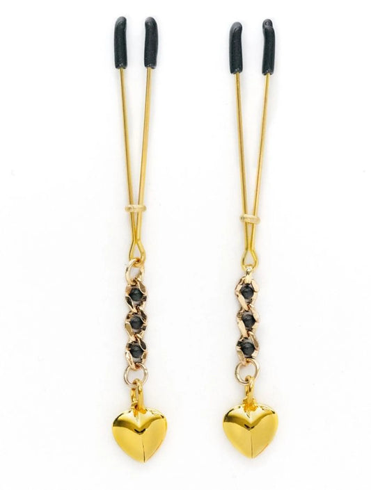 TWEEZER NIPPLE CLAMP W/ HEART PENDANT