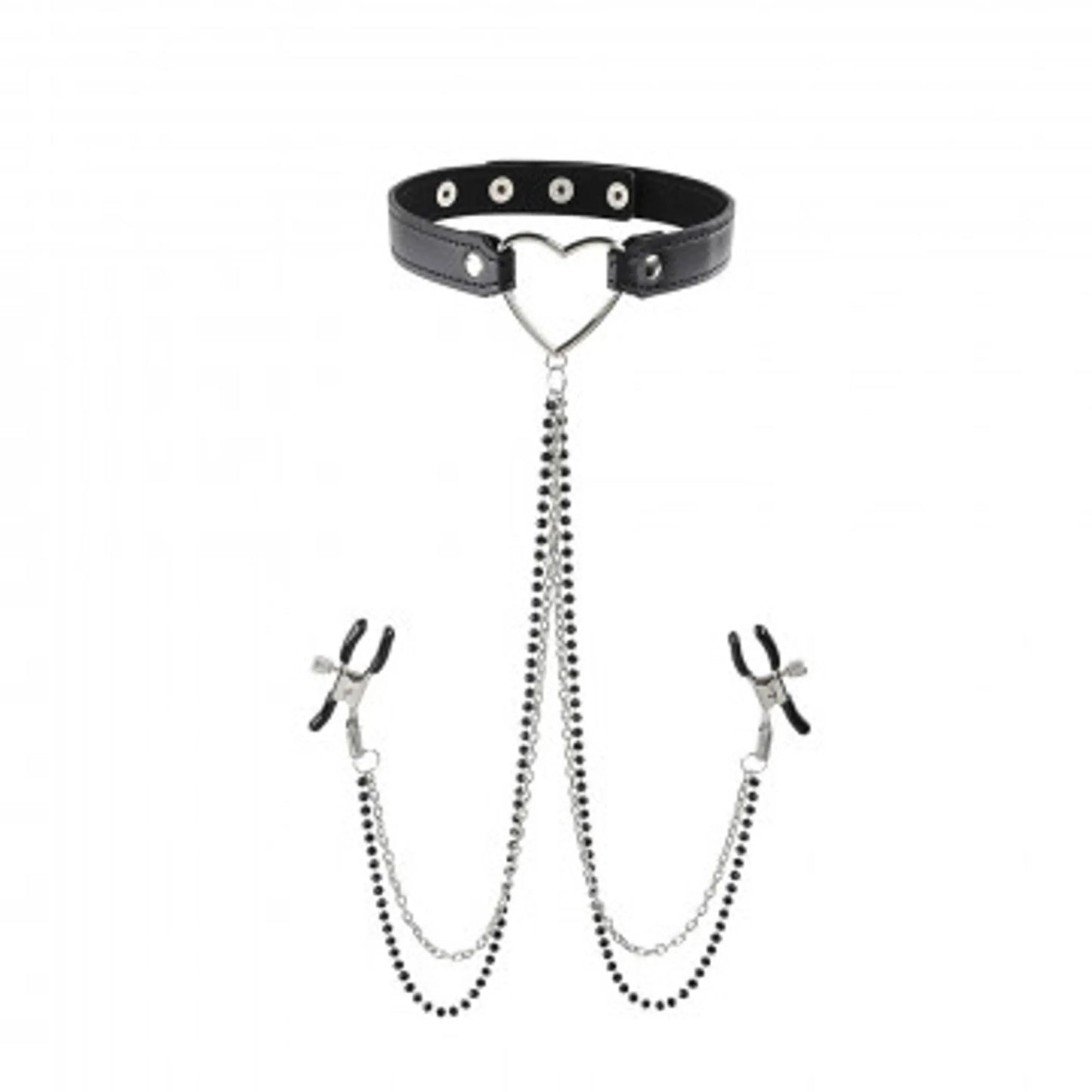 SEX & MISCHIEF AMOR COLLAR W/ NIPPLE JEWELRY