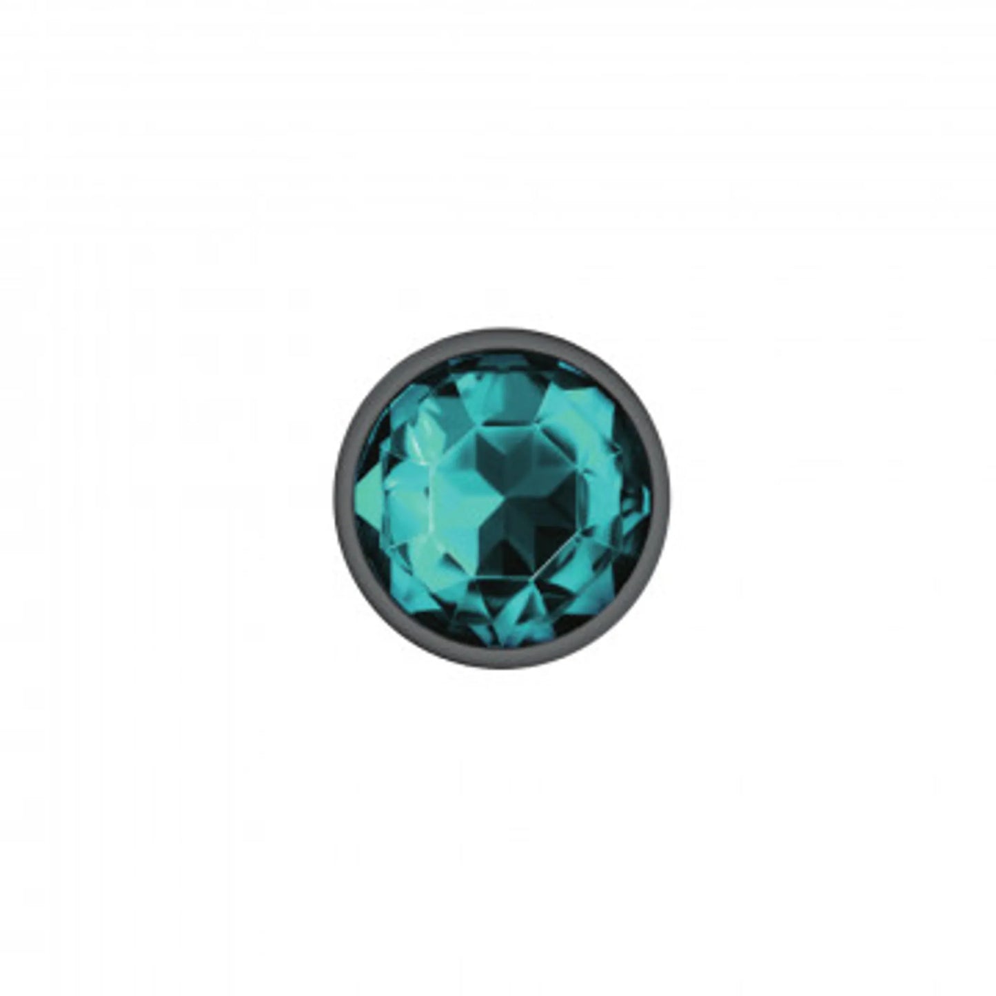 CHEEKY CHARMS ROUND TEAL MEDIUM GUNMETAL BUTT PLUG