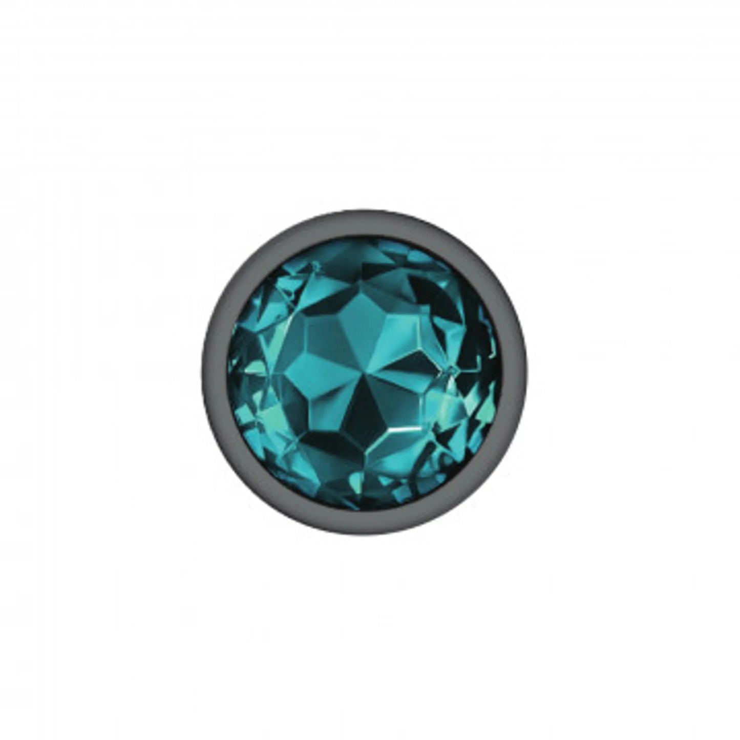 CHEEKY CHARMS ROUND TEAL LARGE GUNMETAL BUTT PLUG