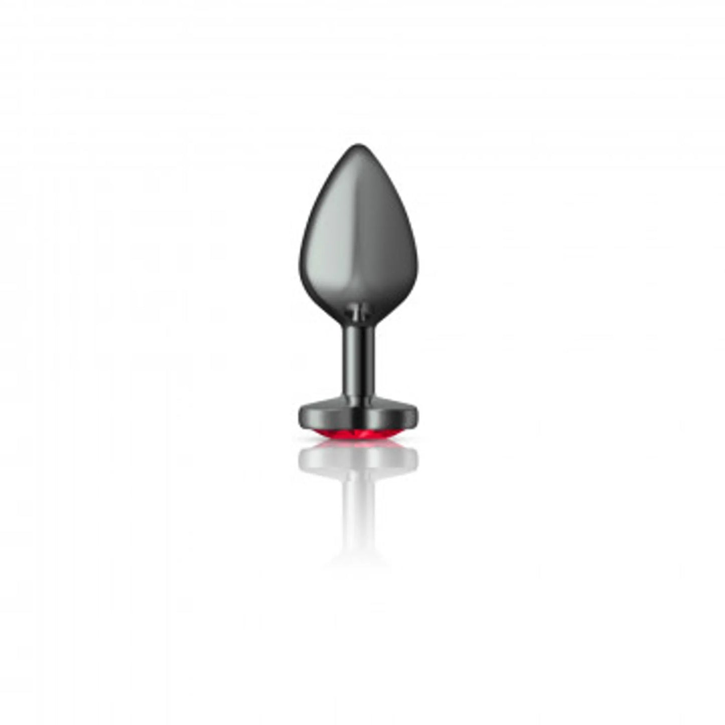 CHEEKY CHARMS HEART DEEP RED MEDIUM GUNMETAL BUTT PLUG