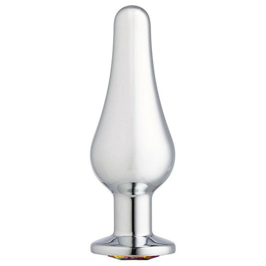 CLOUD 9 GEMS SILVER CHROMED TALL ANAL PLUG SMALL