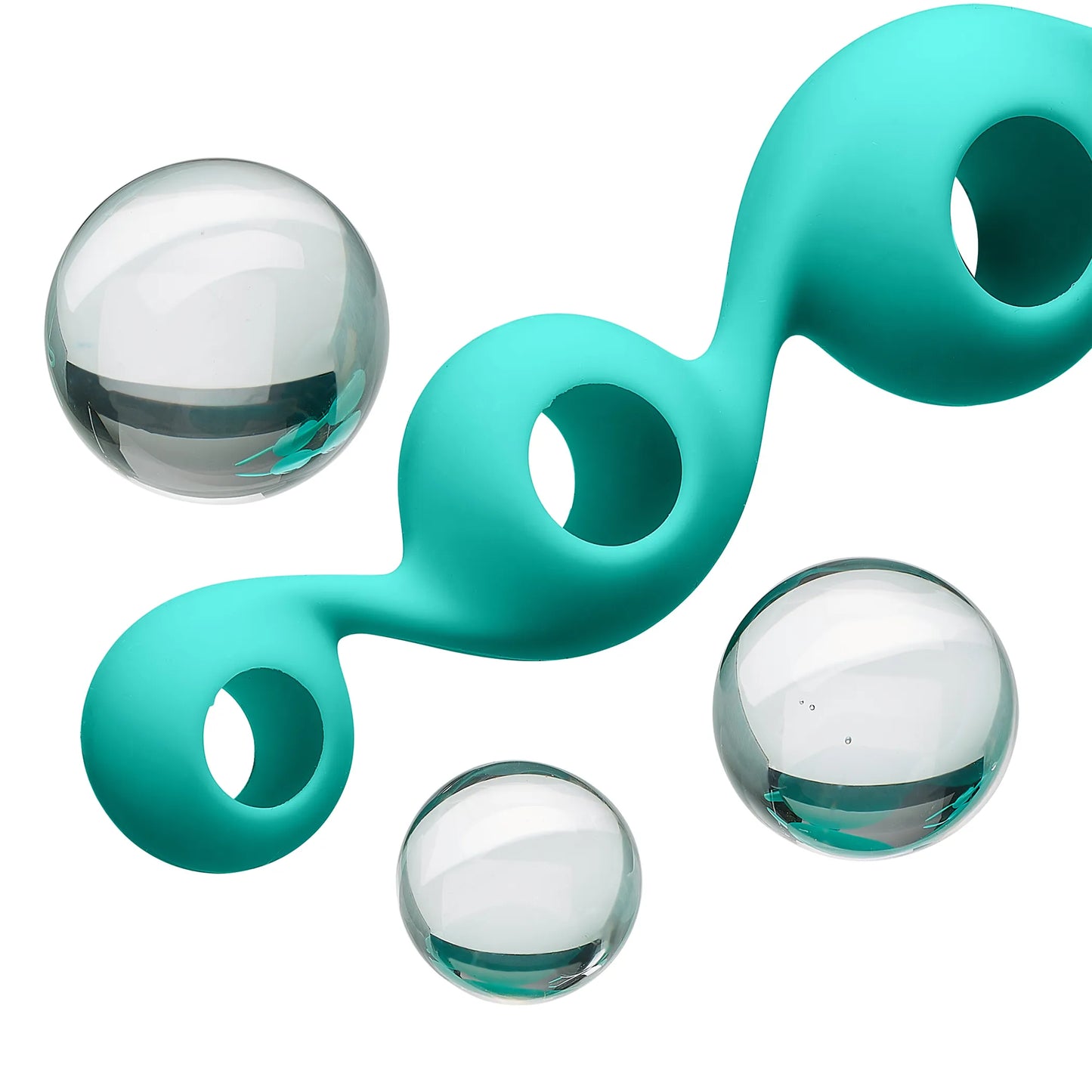 CLOUD 9 HEALTH & WELLNESS BOROSILICATE KEGEL TRAINING SET - TEAL
