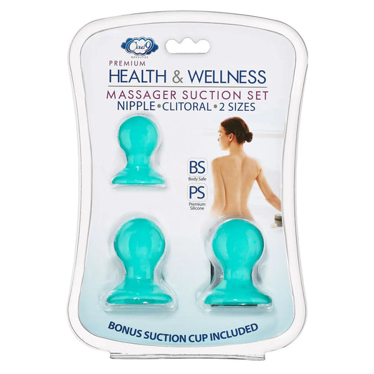 CLOUD 9 HEALTH & WELLNESS NIPPLE & CLITORAL MASSAGER SUCTION SET TEAL