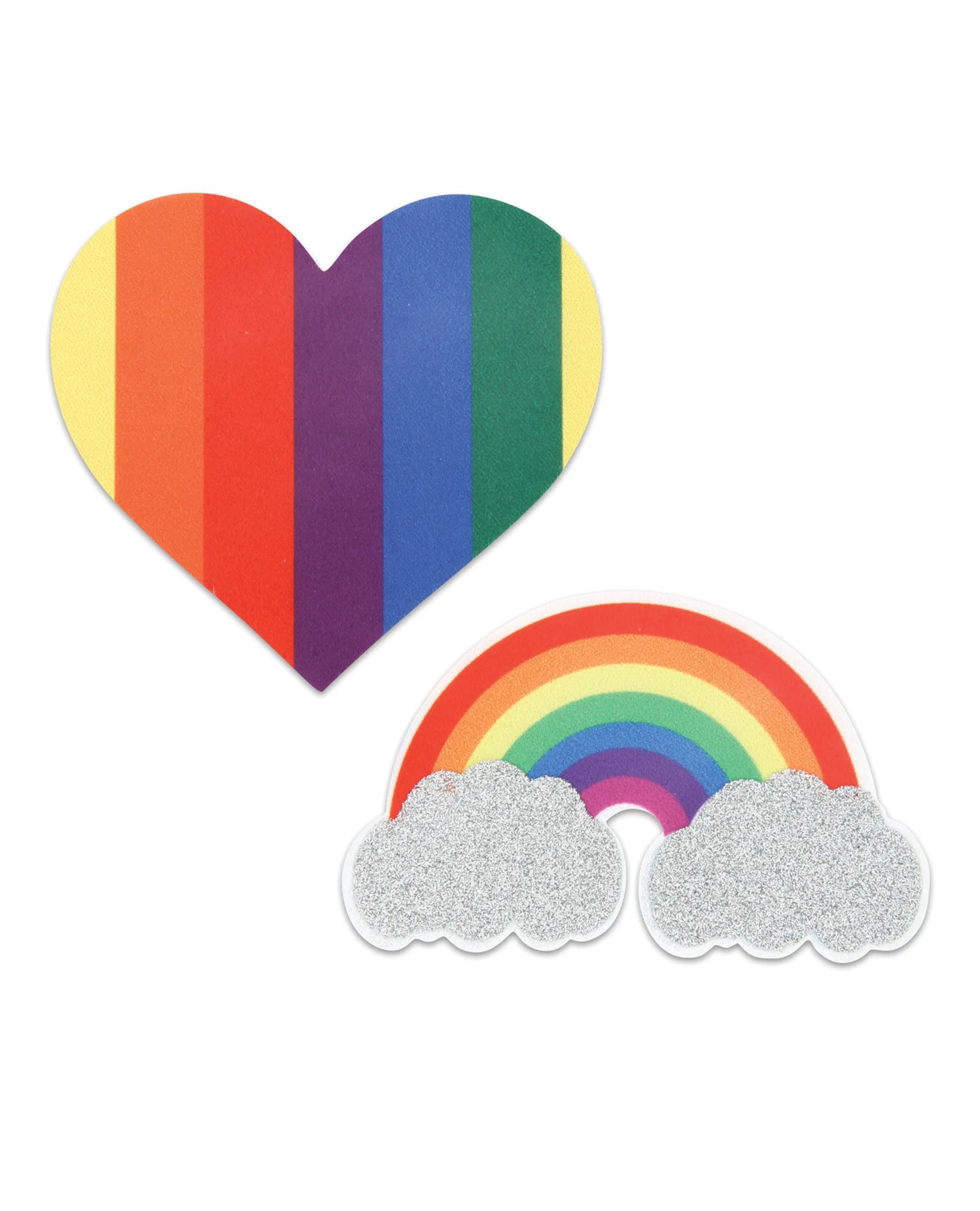 PASTIES PRIDE GLITTER RAINBOWS & HEARTS