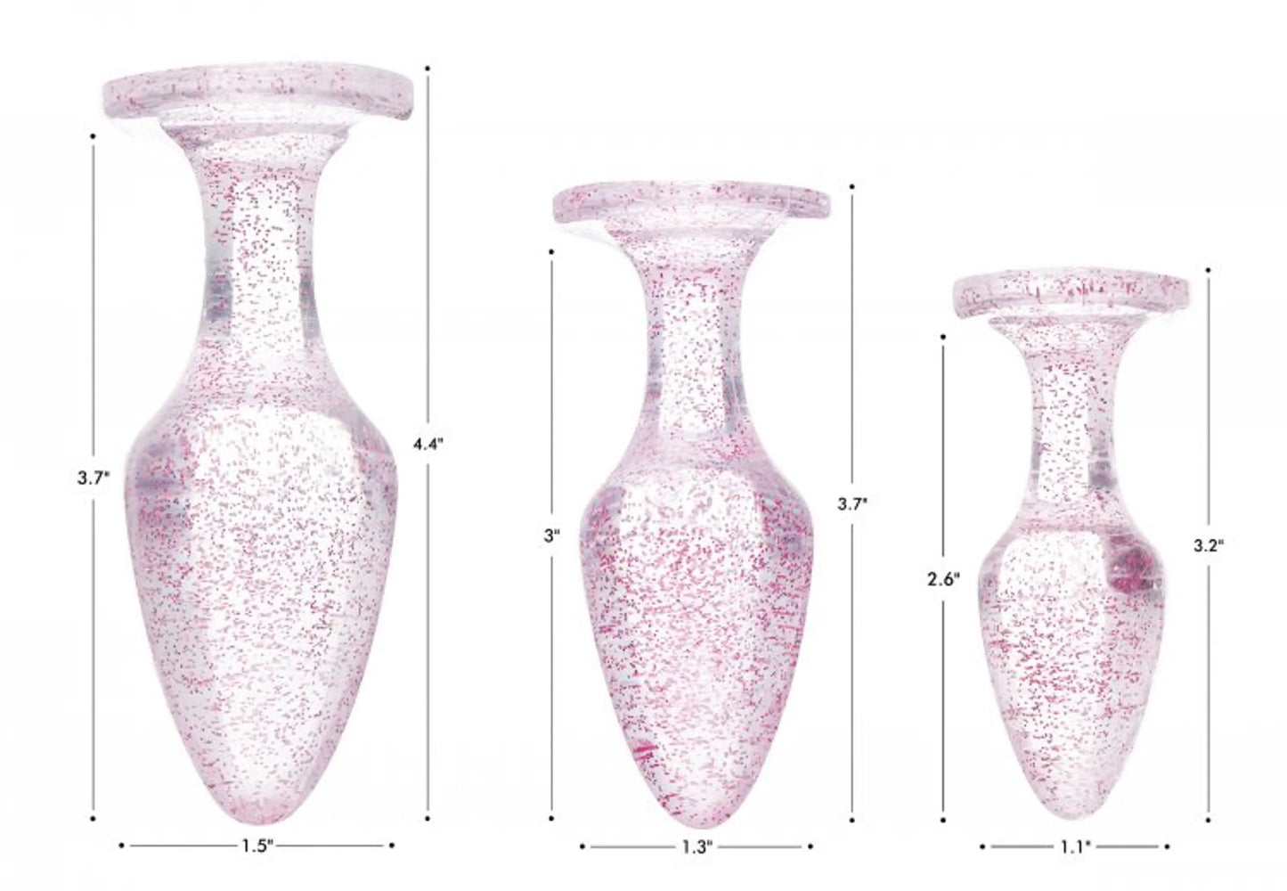 BOOTY SPARKS GLITTER GEM ANAL PLUG SET PINK