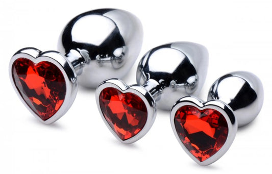 BOOTY SPARKS RED HEART GEM ANAL PLUG SET