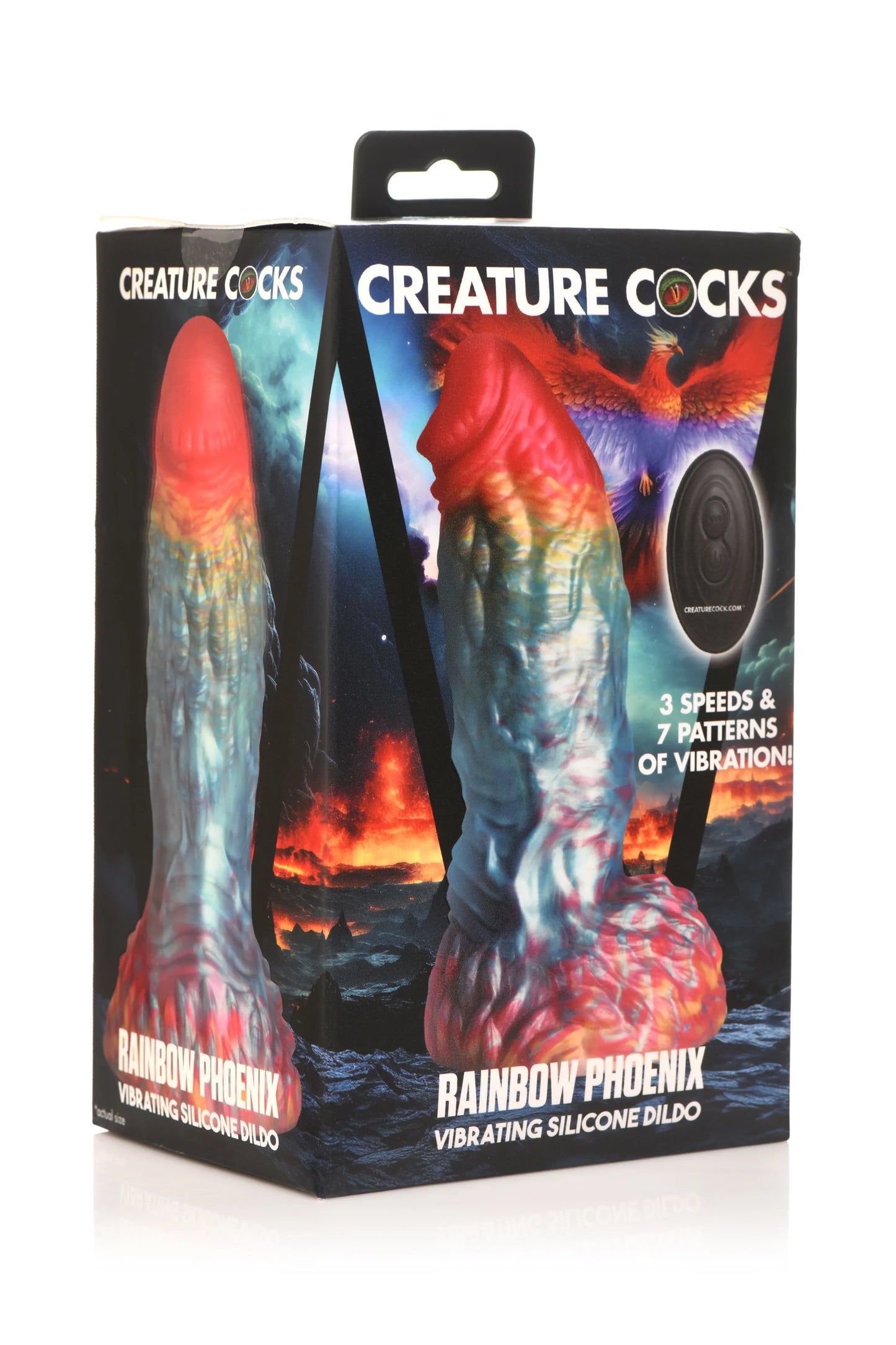 CREATURE COCKS RAINBOW PHOENIX VIBRATING SILICONE DILDO