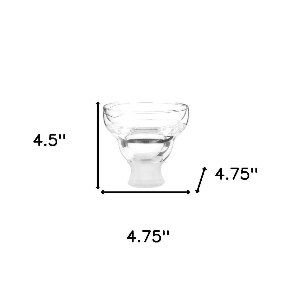 Set of Two Clear Crystal Glass Unique Shape Stemless Margarita Glass