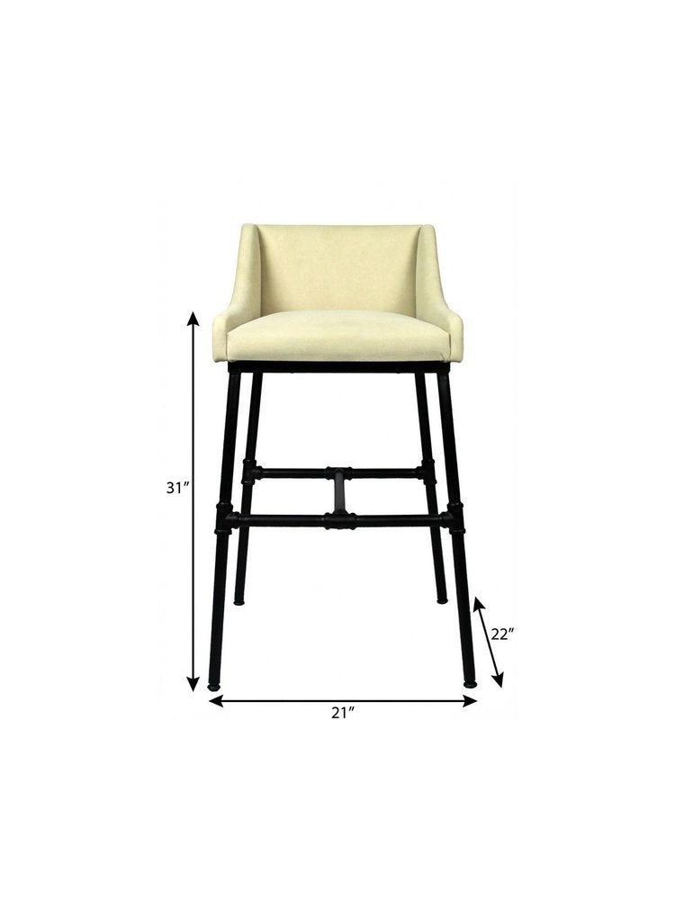 Beige and Black Linen Dining Arm Chair