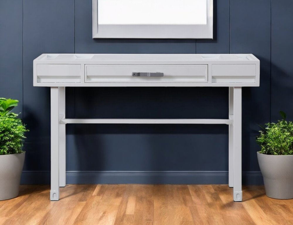 47" White Iron Vanity Table
