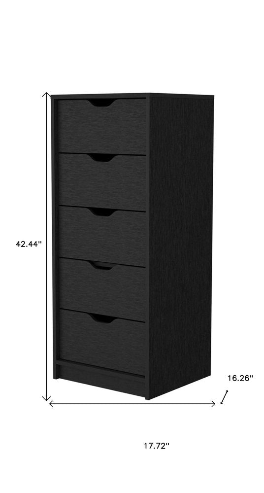 18" White Five Drawer Dresser
