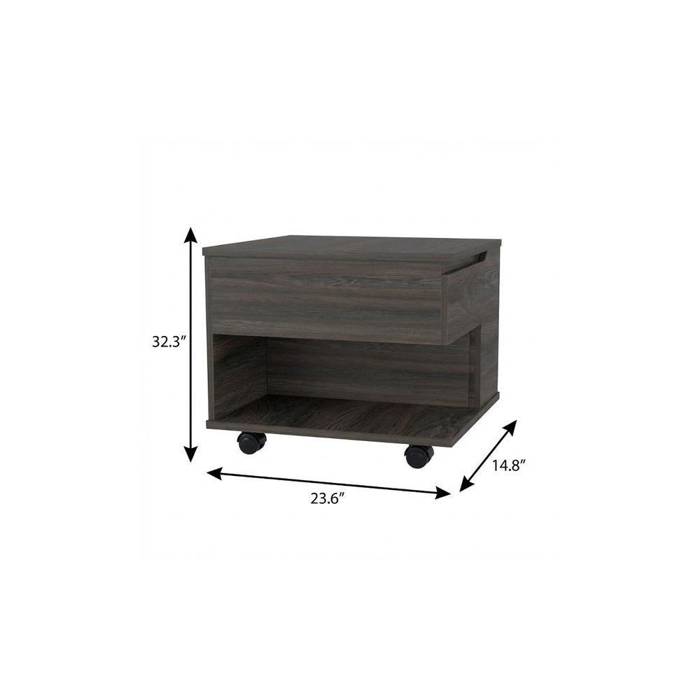 Set of Two Espresso and Black Wood Wheel Furniture Set