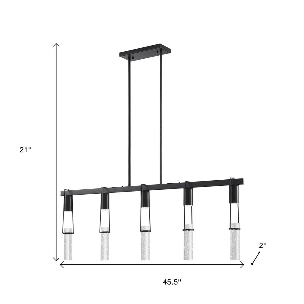 Black And Clear Five Light Metal Dimmable Smart Enabled Chandelier With Clear Shades