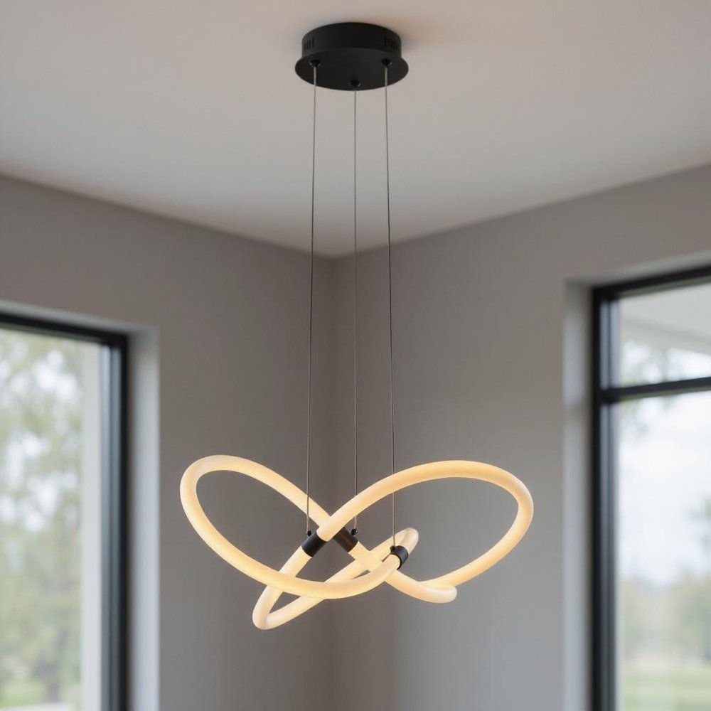 Black Metal LED Dimmable Smart Enabled Chandelier