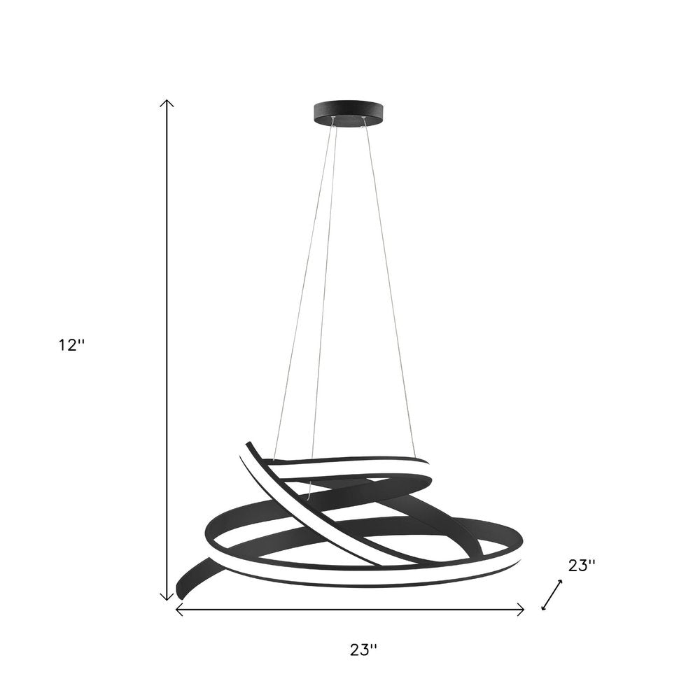 Black Metal LED Dimmable Smart Enabled Chandelier