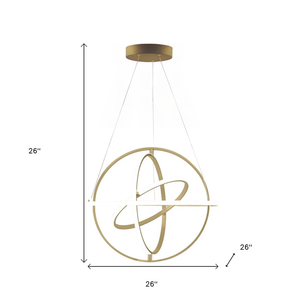 Gold Metal LED Dimmable Smart Enabled Chandelier