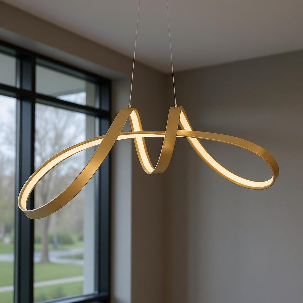 Gold Metal LED Dimmable Smart Enabled Chandelier