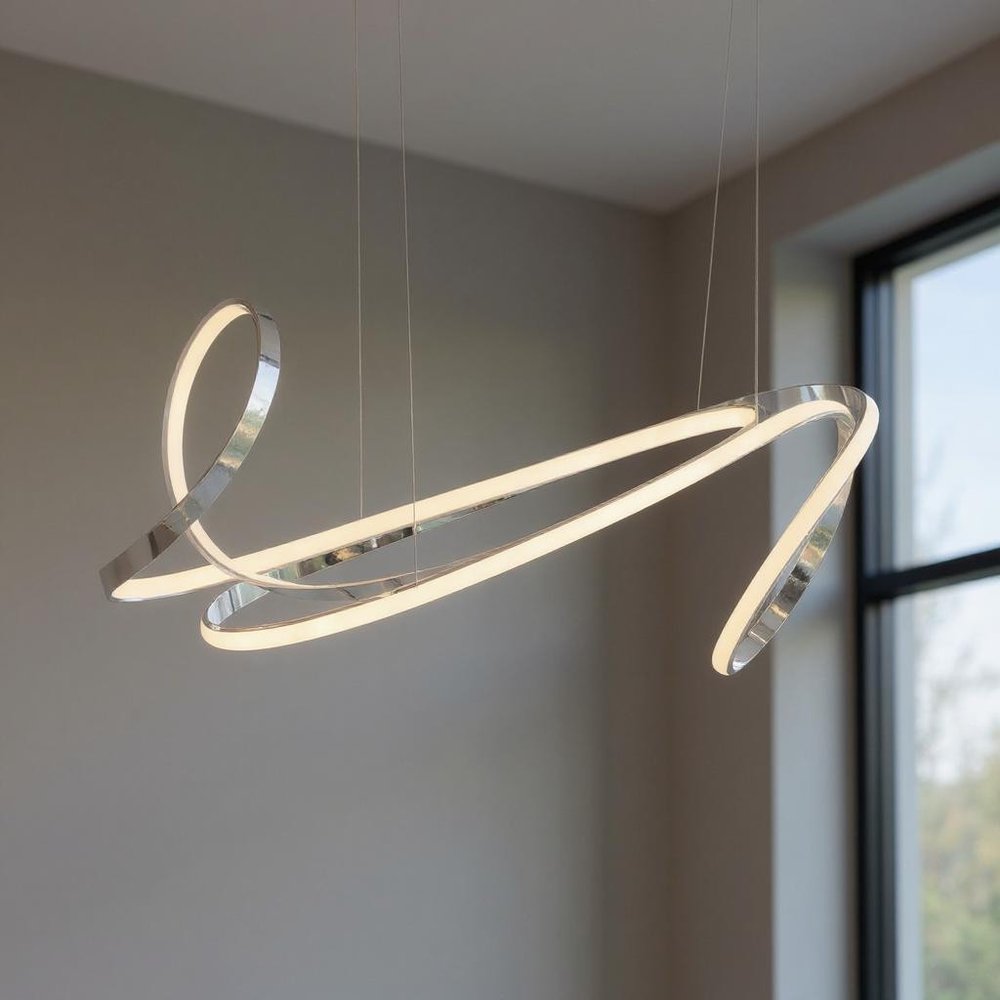 Silver Metal LED Dimmable Chandelier