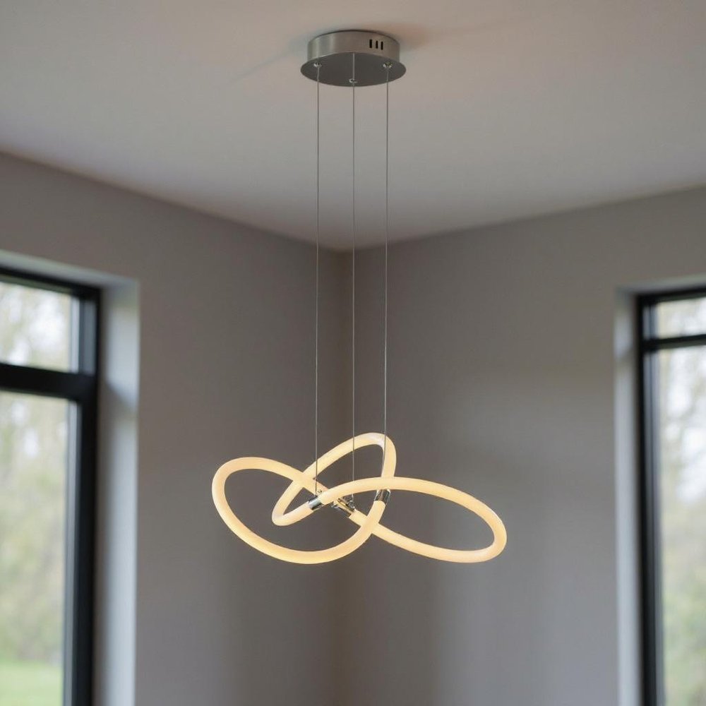 Silver Metal LED Dimmable Chandelier